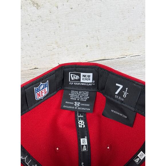New Era 59Fifty San Francisco 49ers Fitted Hat 7 1/8 Red NFL Football Cap New - Picture 2 of 5
